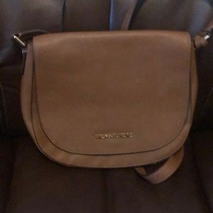Brown Michael Kors saffiano leather crossbody bag